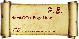 Hordós Engelbert névjegykártya